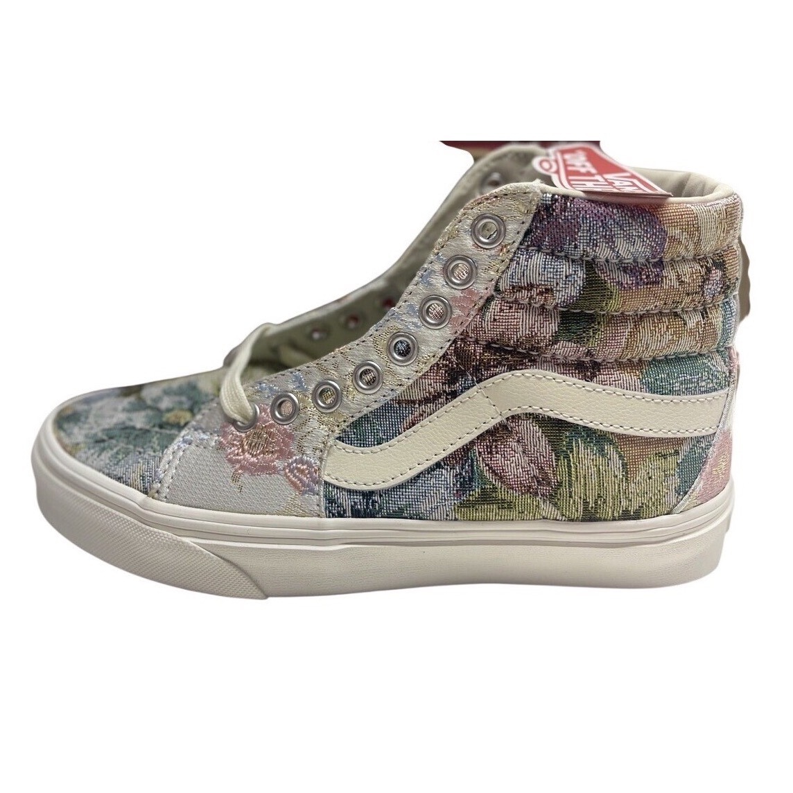 New Vans Sneaker Sk8-Hi Tapestry Multi Snow White Hi Top Women's Size 6.5